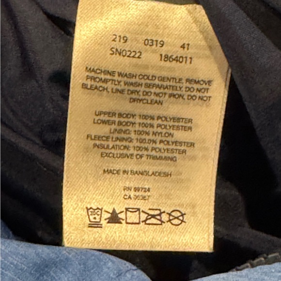 Columbia Baby Insulated Bunting Snowsuit Convertible Blue Gray Hood 18-24 Months - Picture 6 of 12